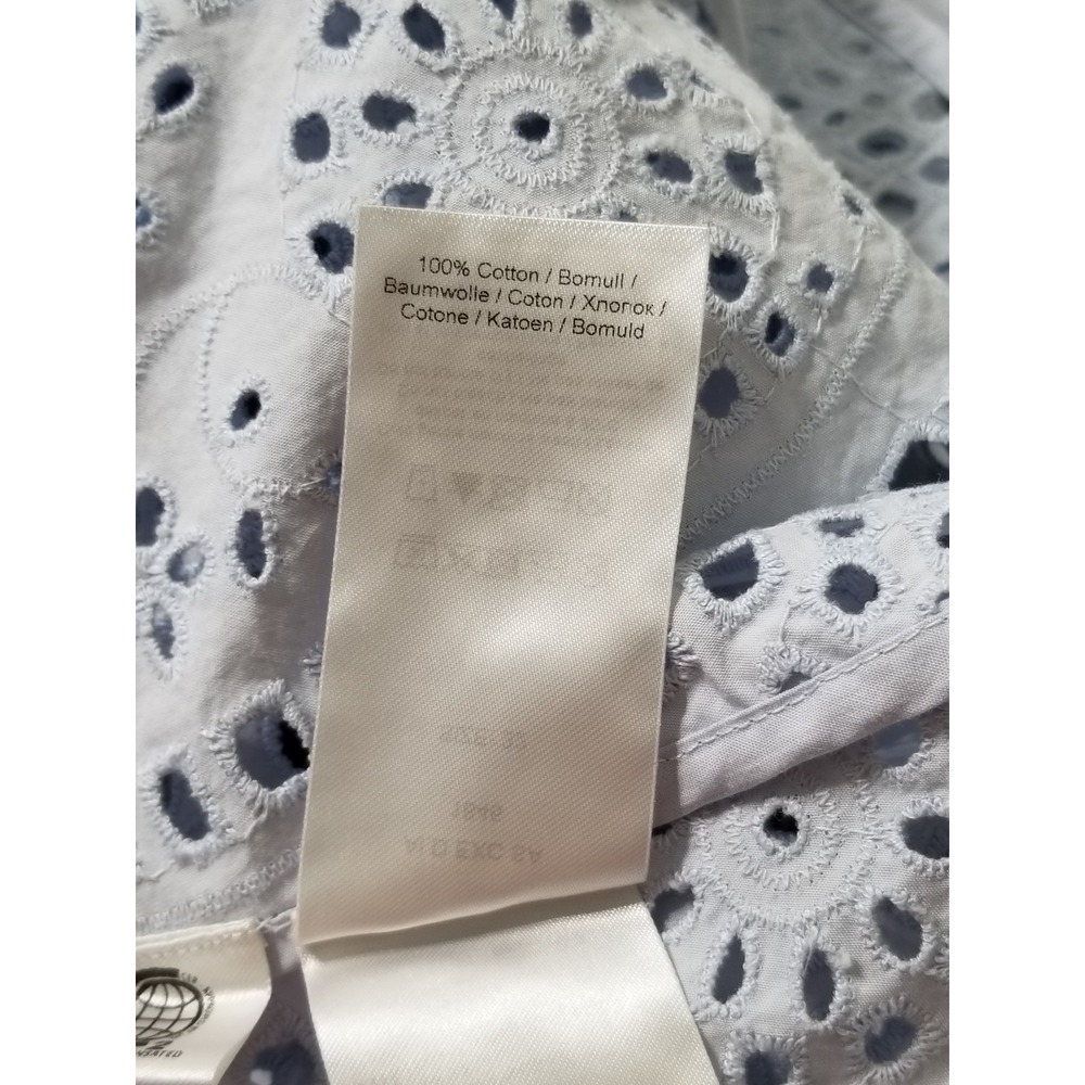 NWT GANNI Broderie Anglaise Eyelet Lace Midi Dress Light Blue EU 32/ US 0 $475 - Picture 16 of 16